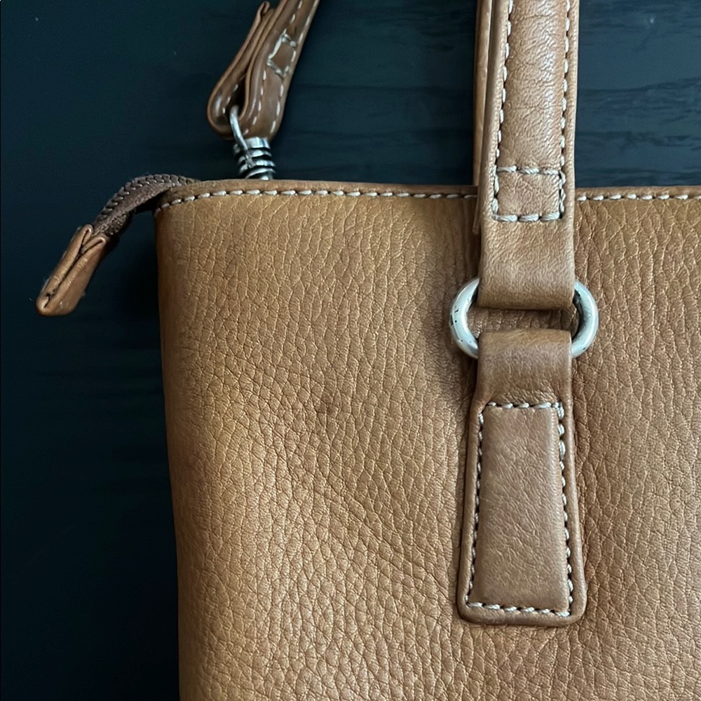 Vintage Fossil Tan Leather Tote bag - Picture 3 of 10